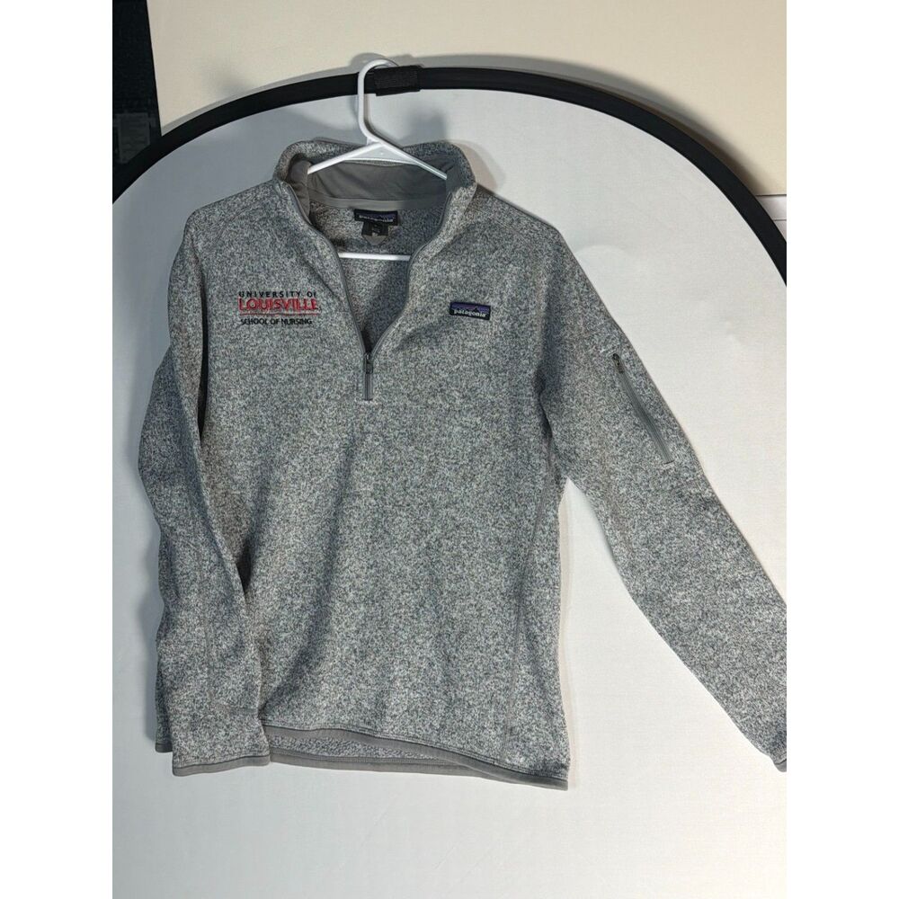 Patagonia Better Sweater Women Large Gray 1/4 Zip Louisville Nursing Fleece